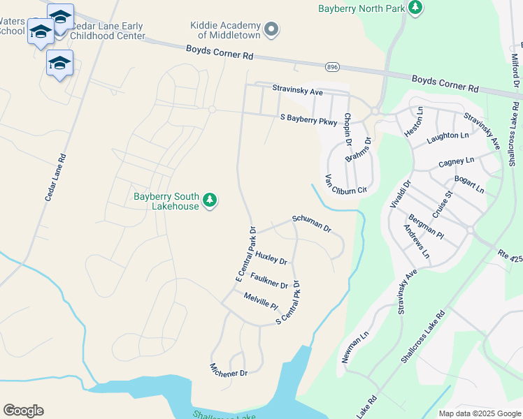 map of restaurants, bars, coffee shops, grocery stores, and more near 3006 Barber Lane in Middletown