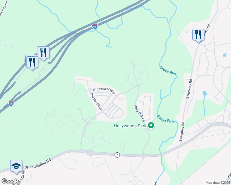 map of restaurants, bars, coffee shops, grocery stores, and more near 4762 Witchhazel Way in Aberdeen