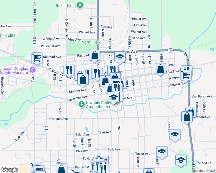 map of restaurants, bars, coffee shops, grocery stores, and more near 504 6th Street in Charleston