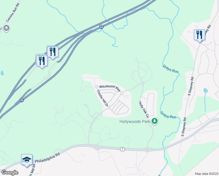 map of restaurants, bars, coffee shops, grocery stores, and more near 4737 Witchhazel Way in Aberdeen