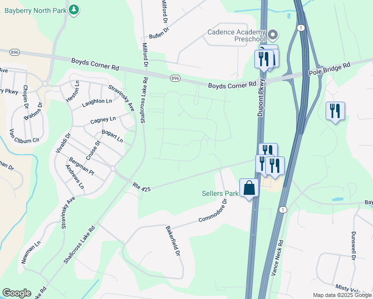 map of restaurants, bars, coffee shops, grocery stores, and more near 618 Vessel Dr in Middletown