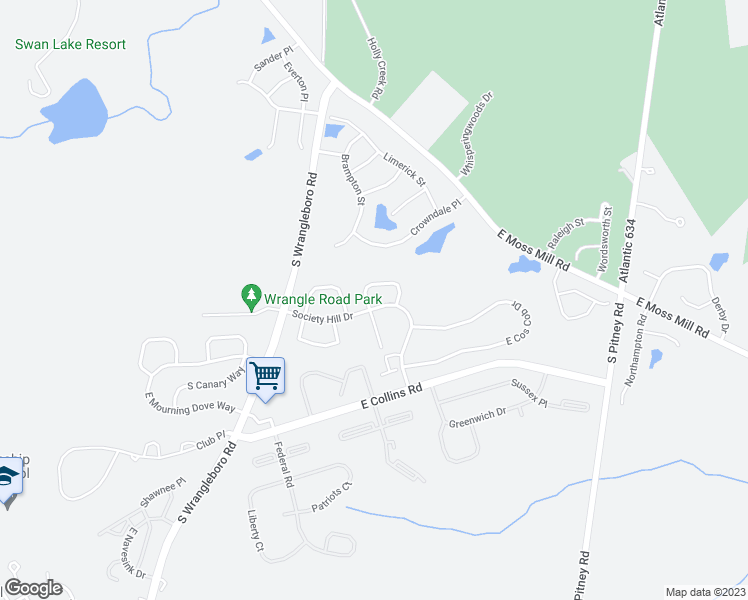 map of restaurants, bars, coffee shops, grocery stores, and more near 10 Mohave Drive in Galloway