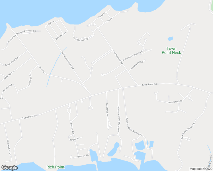 map of restaurants, bars, coffee shops, grocery stores, and more near 1091 Town Point Road in Chesapeake City