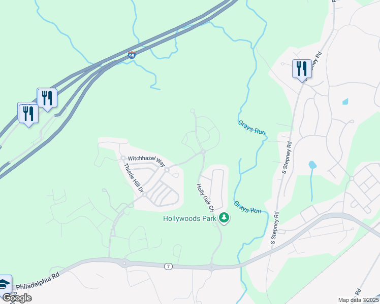map of restaurants, bars, coffee shops, grocery stores, and more near 4800 Mantlewood Way in Aberdeen