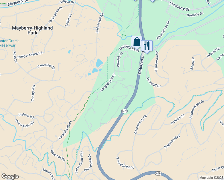 map of restaurants, bars, coffee shops, grocery stores, and more near 3940 Innsbruck Court in Reno
