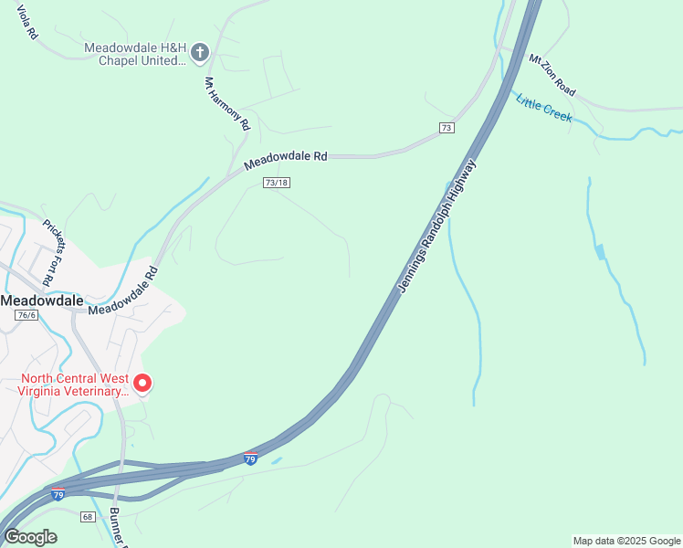 map of restaurants, bars, coffee shops, grocery stores, and more near 166 Stonewall Road in Fairmont