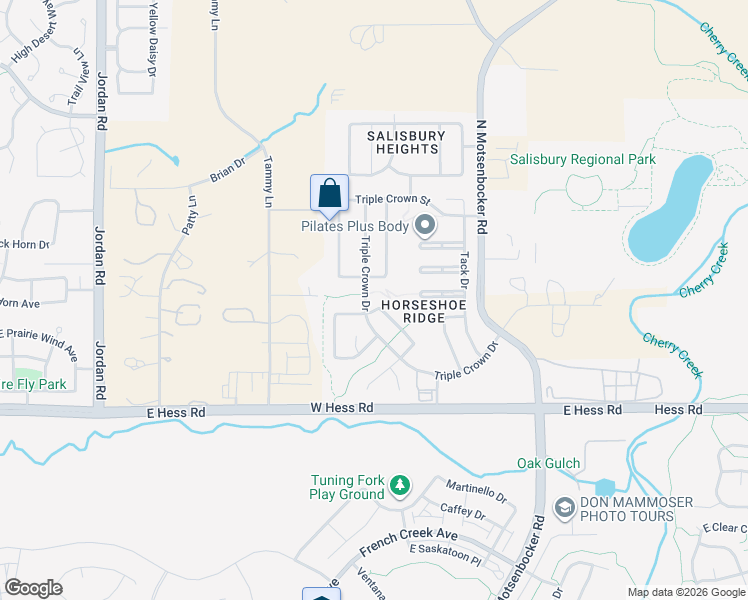 map of restaurants, bars, coffee shops, grocery stores, and more near 17827 Coral Burst Street in Parker