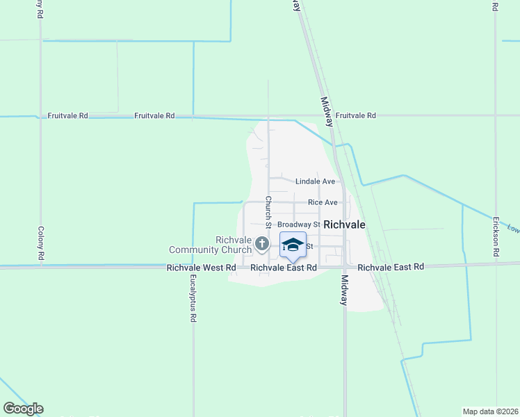 map of restaurants, bars, coffee shops, grocery stores, and more near 1283 Rice Avenue in Richvale