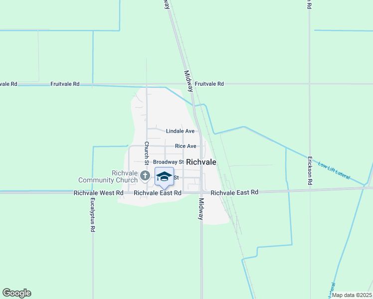 map of restaurants, bars, coffee shops, grocery stores, and more near 1221 Rice Avenue in Richvale