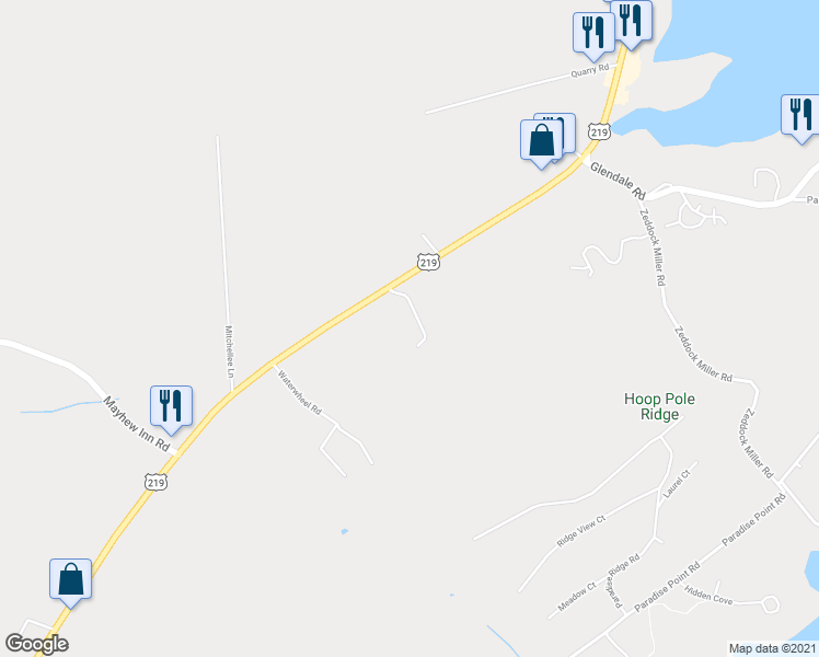 map of restaurants, bars, coffee shops, grocery stores, and more near 20 Laurel Brook Drive in Oakland