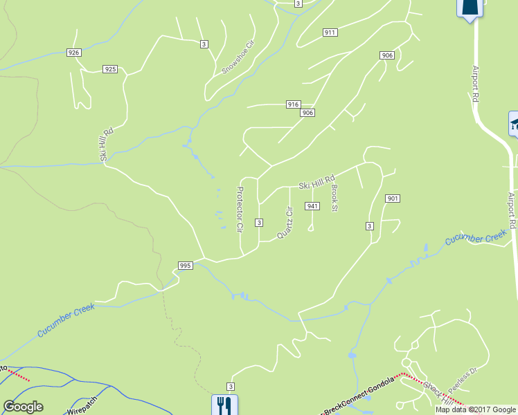 map of restaurants, bars, coffee shops, grocery stores, and more near 4003 Ski Hill Road in Breckenridge