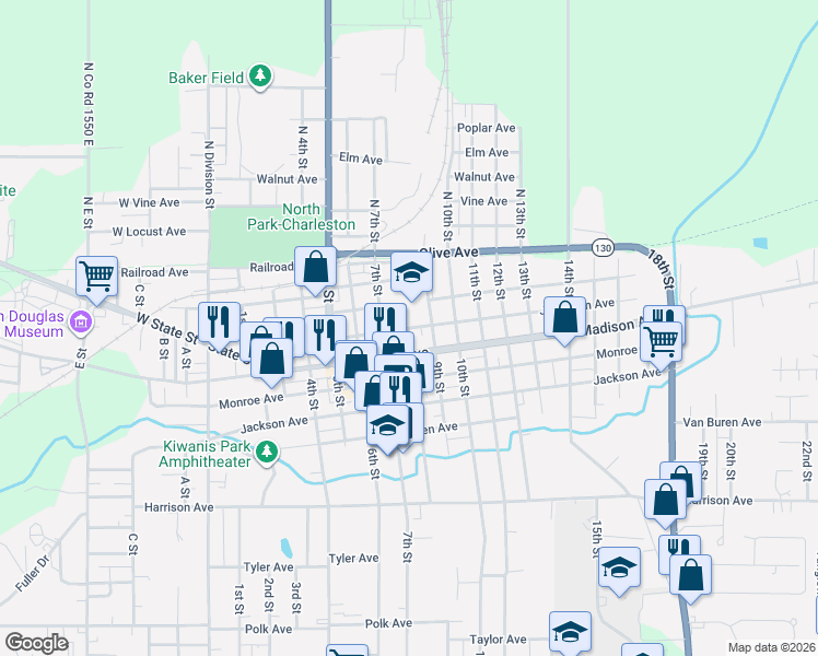 map of restaurants, bars, coffee shops, grocery stores, and more near 311 7th Street in Charleston