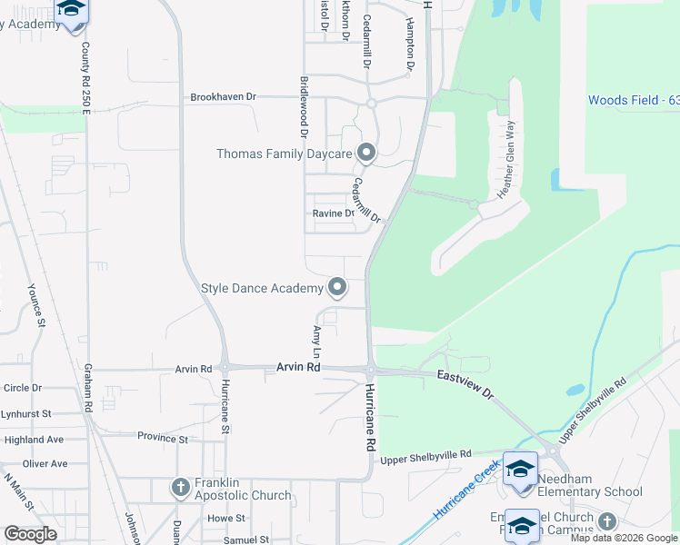 map of restaurants, bars, coffee shops, grocery stores, and more near 971 Knox Drive in Franklin