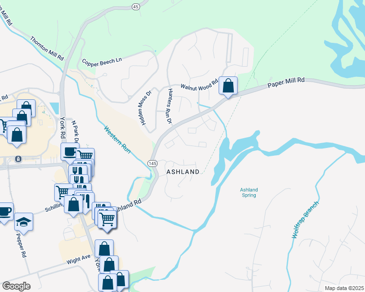 map of restaurants, bars, coffee shops, grocery stores, and more near 29 Cherrywood Court in Cockeysville
