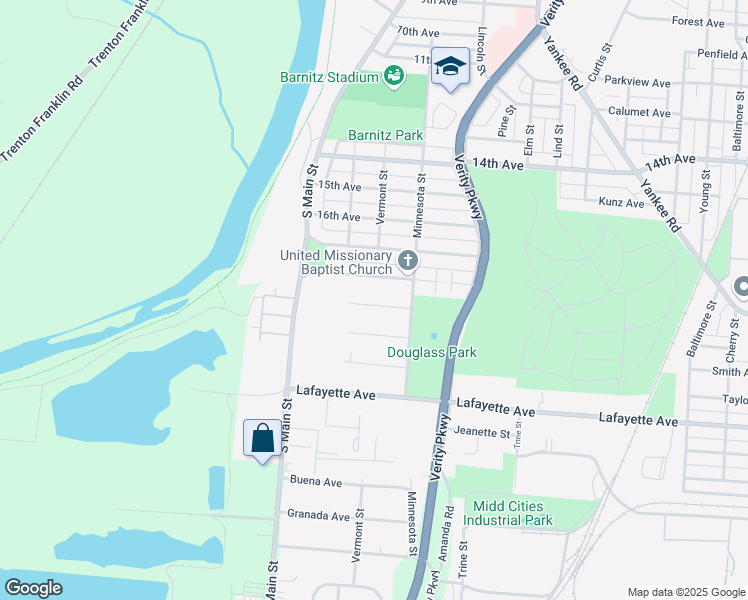 map of restaurants, bars, coffee shops, grocery stores, and more near 623 Louis Place in Middletown