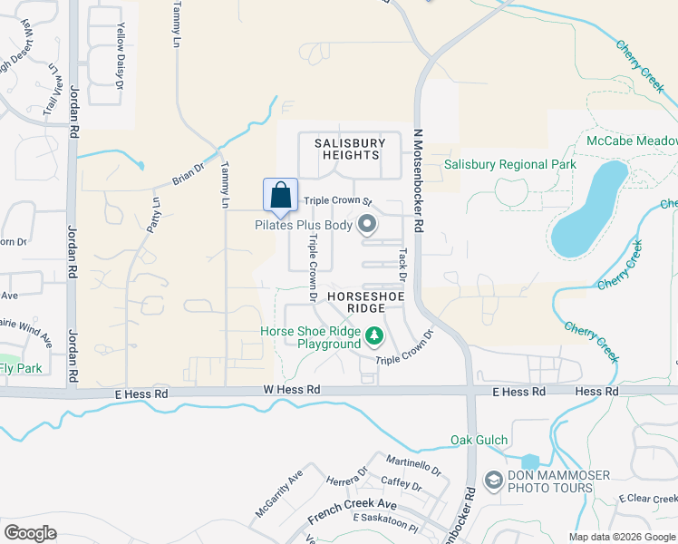 map of restaurants, bars, coffee shops, grocery stores, and more near 12036 Fontberry Street in Parker