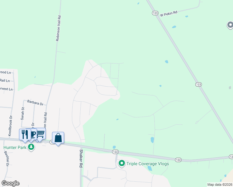 map of restaurants, bars, coffee shops, grocery stores, and more near 3452 Angela's Cove in Franklin