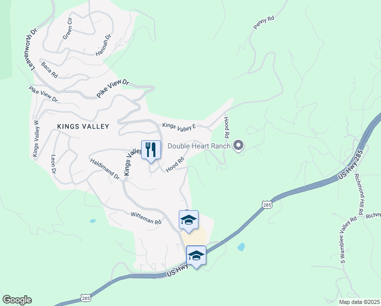 map of restaurants, bars, coffee shops, grocery stores, and more near 30518 Hood Road in Jefferson County