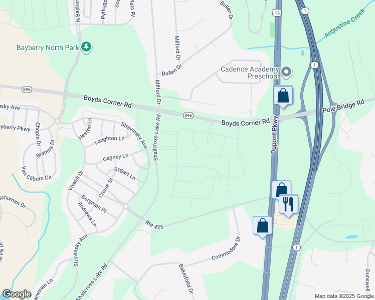 map of restaurants, bars, coffee shops, grocery stores, and more near 504 Marble Court in Middletown