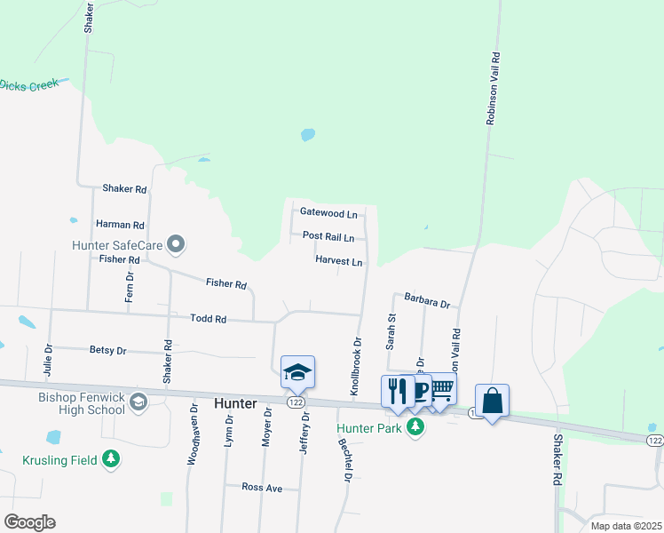 map of restaurants, bars, coffee shops, grocery stores, and more near 4337 Harvest Lane in Franklin