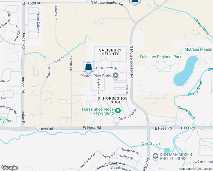 map of restaurants, bars, coffee shops, grocery stores, and more near 12036 Fontberry Street in Parker