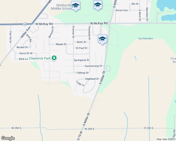map of restaurants, bars, coffee shops, grocery stores, and more near 1006 Fallway Drive in Shelbyville