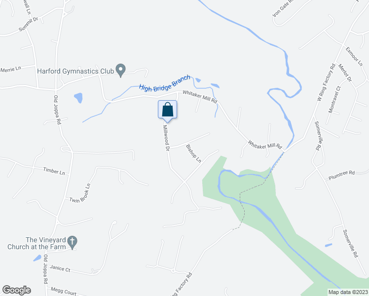map of restaurants, bars, coffee shops, grocery stores, and more near 904 Merriweather Drive in Fallston