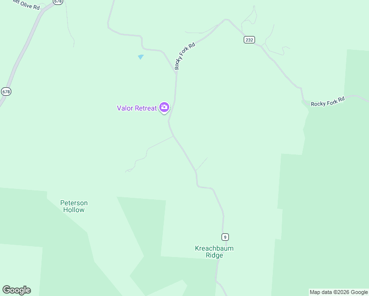 map of restaurants, bars, coffee shops, grocery stores, and more near 16332 Kreashbaum Road in Rockbridge