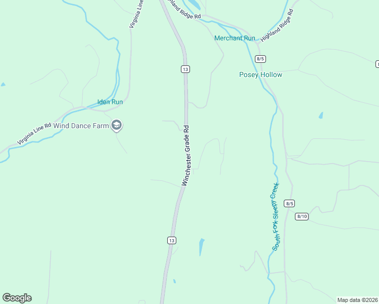 map of restaurants, bars, coffee shops, grocery stores, and more near 8023 County Route 13 in Berkeley Springs