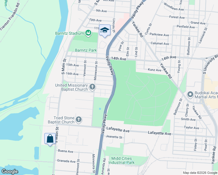 map of restaurants, bars, coffee shops, grocery stores, and more near 931 18th Avenue in Middletown