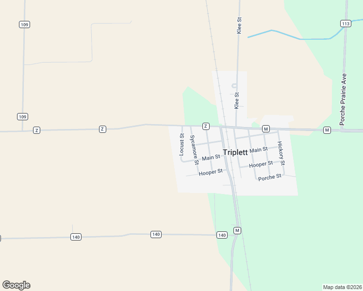 map of restaurants, bars, coffee shops, grocery stores, and more near Locust Street in Triplett