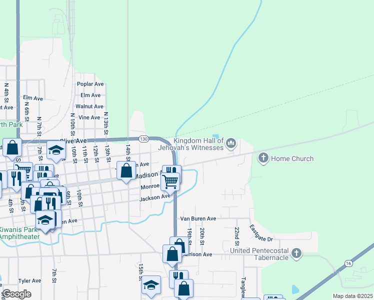 map of restaurants, bars, coffee shops, grocery stores, and more near 1821-1899 Madison Avenue in Charleston