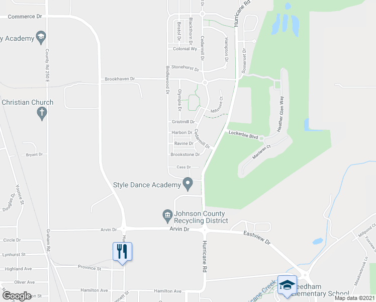 map of restaurants, bars, coffee shops, grocery stores, and more near 954 Brookstone Drive in Franklin