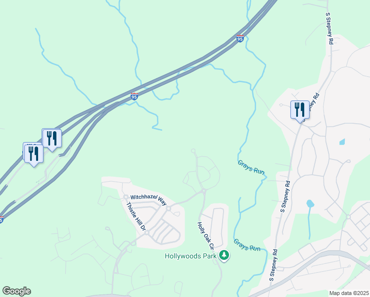 map of restaurants, bars, coffee shops, grocery stores, and more near Oak Court in Aberdeen