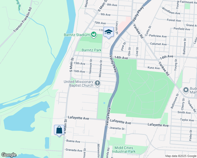 map of restaurants, bars, coffee shops, grocery stores, and more near 719 17th Avenue in Middletown