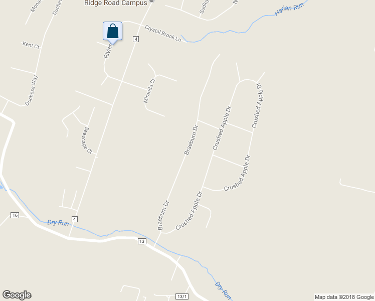 map of restaurants, bars, coffee shops, grocery stores, and more near 463 Braeburn Drive in Martinsburg