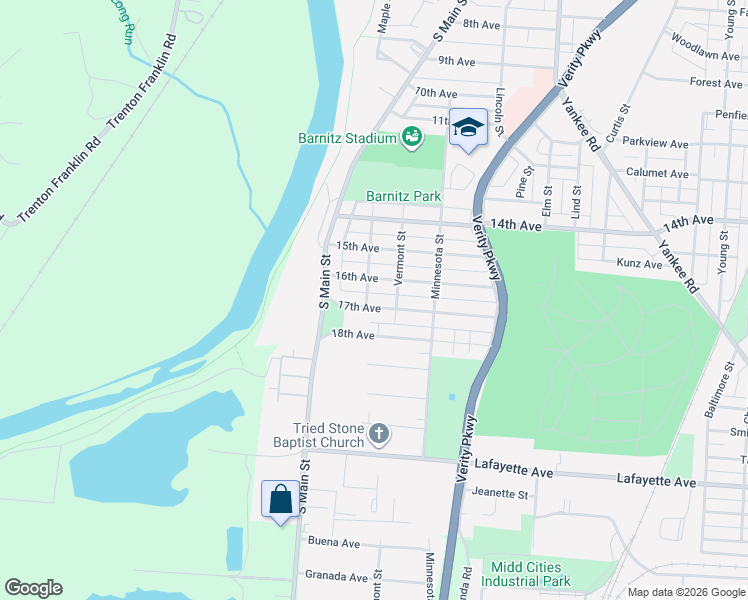 map of restaurants, bars, coffee shops, grocery stores, and more near 602 16th Avenue in Middletown