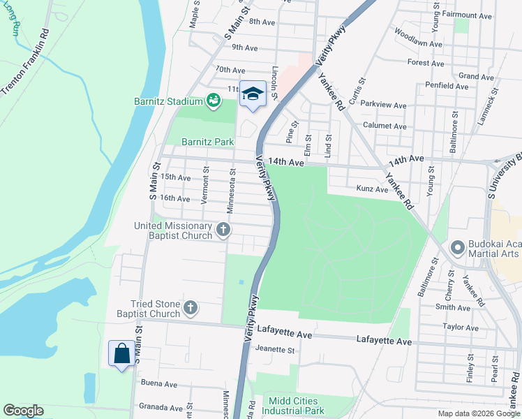 map of restaurants, bars, coffee shops, grocery stores, and more near 824 16th Avenue in Middletown
