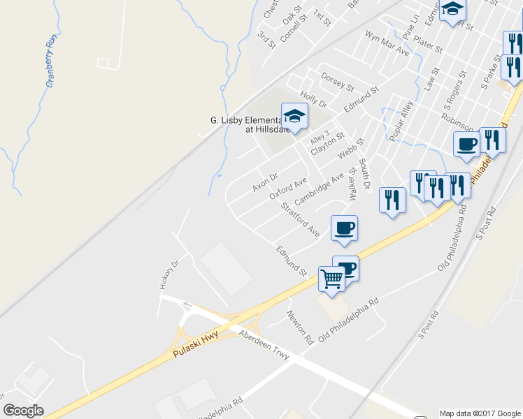 map of restaurants, bars, coffee shops, grocery stores, and more near 919 Oxford Avenue in Aberdeen