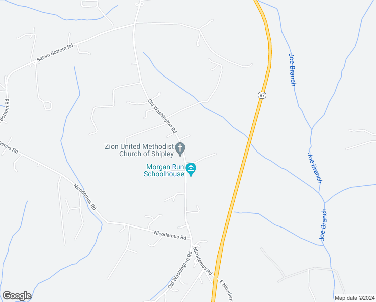 map of restaurants, bars, coffee shops, grocery stores, and more near 2723 Old Washington Road in Westminster