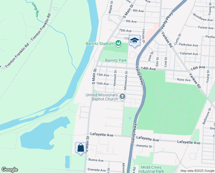 map of restaurants, bars, coffee shops, grocery stores, and more near 602 16th Avenue in Middletown