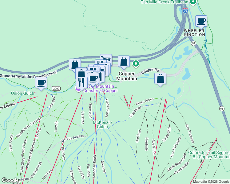 map of restaurants, bars, coffee shops, grocery stores, and more near 108 Guller Road in Frisco