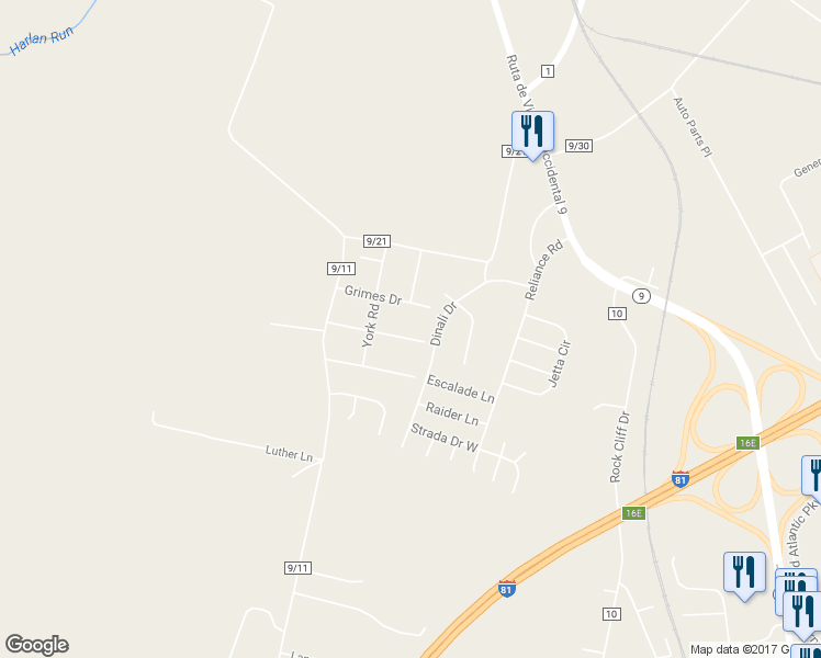 map of restaurants, bars, coffee shops, grocery stores, and more near 175 Pippin Drive in Martinsburg