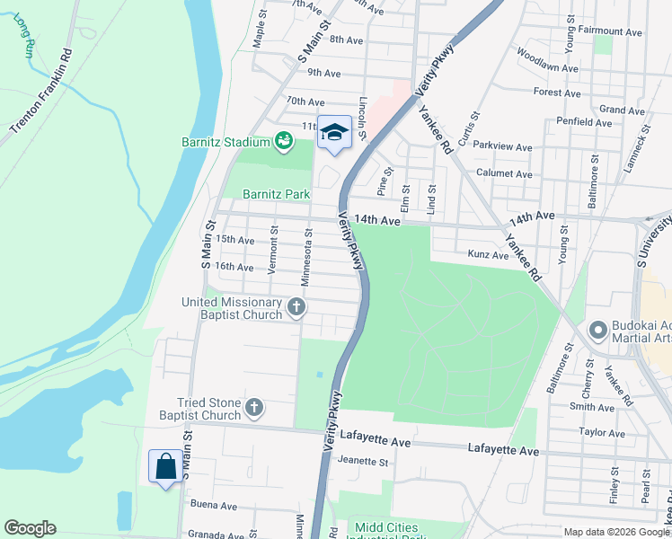 map of restaurants, bars, coffee shops, grocery stores, and more near 824 16th Avenue in Middletown