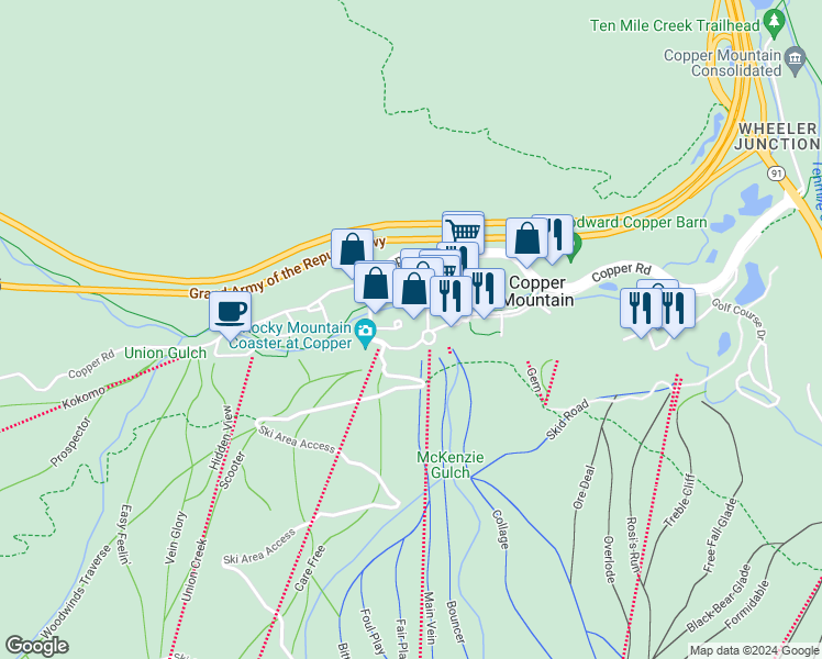 map of restaurants, bars, coffee shops, grocery stores, and more near 184 Copper Circle in Frisco