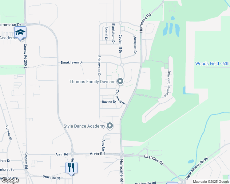 map of restaurants, bars, coffee shops, grocery stores, and more near 2082 Cedarmill Drive in Franklin