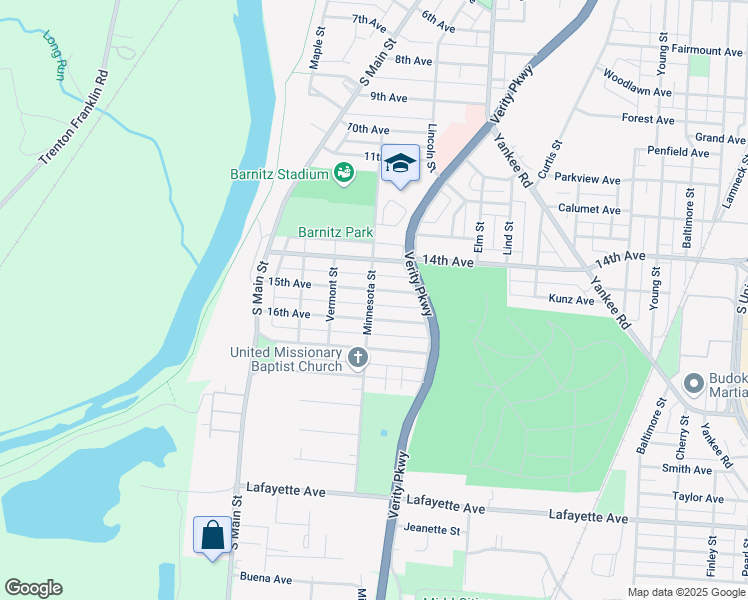 map of restaurants, bars, coffee shops, grocery stores, and more near 803 15th Avenue in Middletown