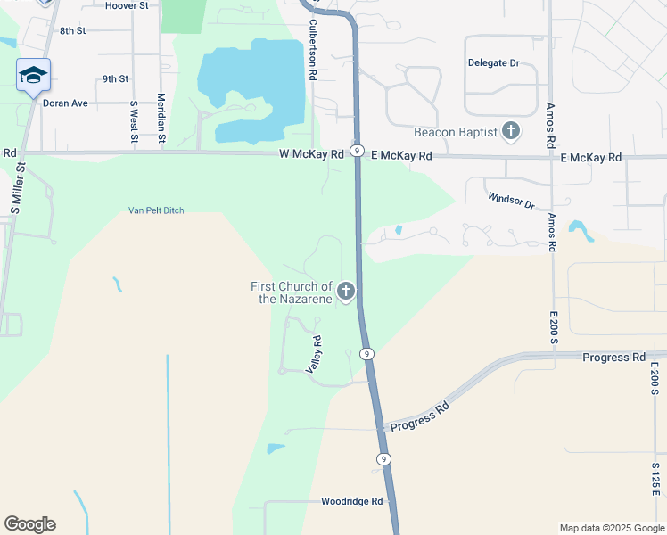 map of restaurants, bars, coffee shops, grocery stores, and more near 2236 Graham Drive South in Shelbyville