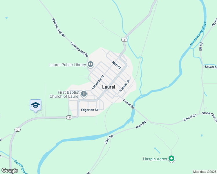 map of restaurants, bars, coffee shops, grocery stores, and more near in Laurel