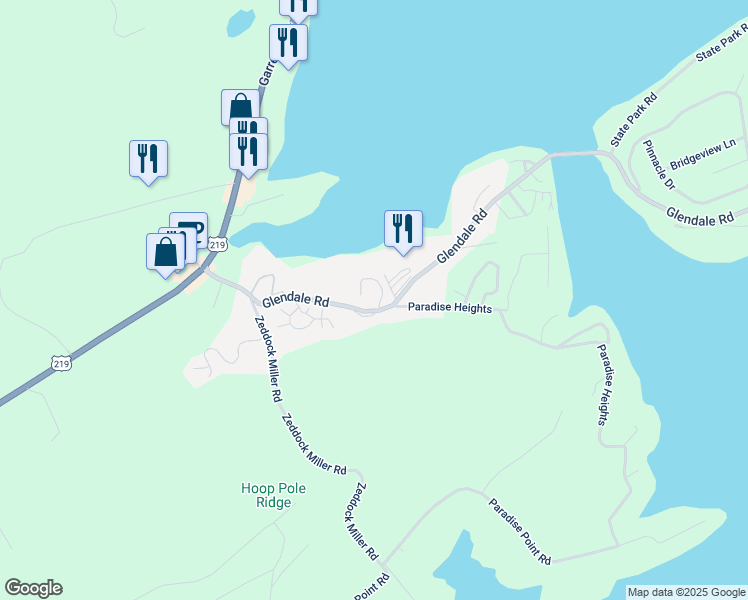 map of restaurants, bars, coffee shops, grocery stores, and more near 25 Silver Tree Lane in Oakland